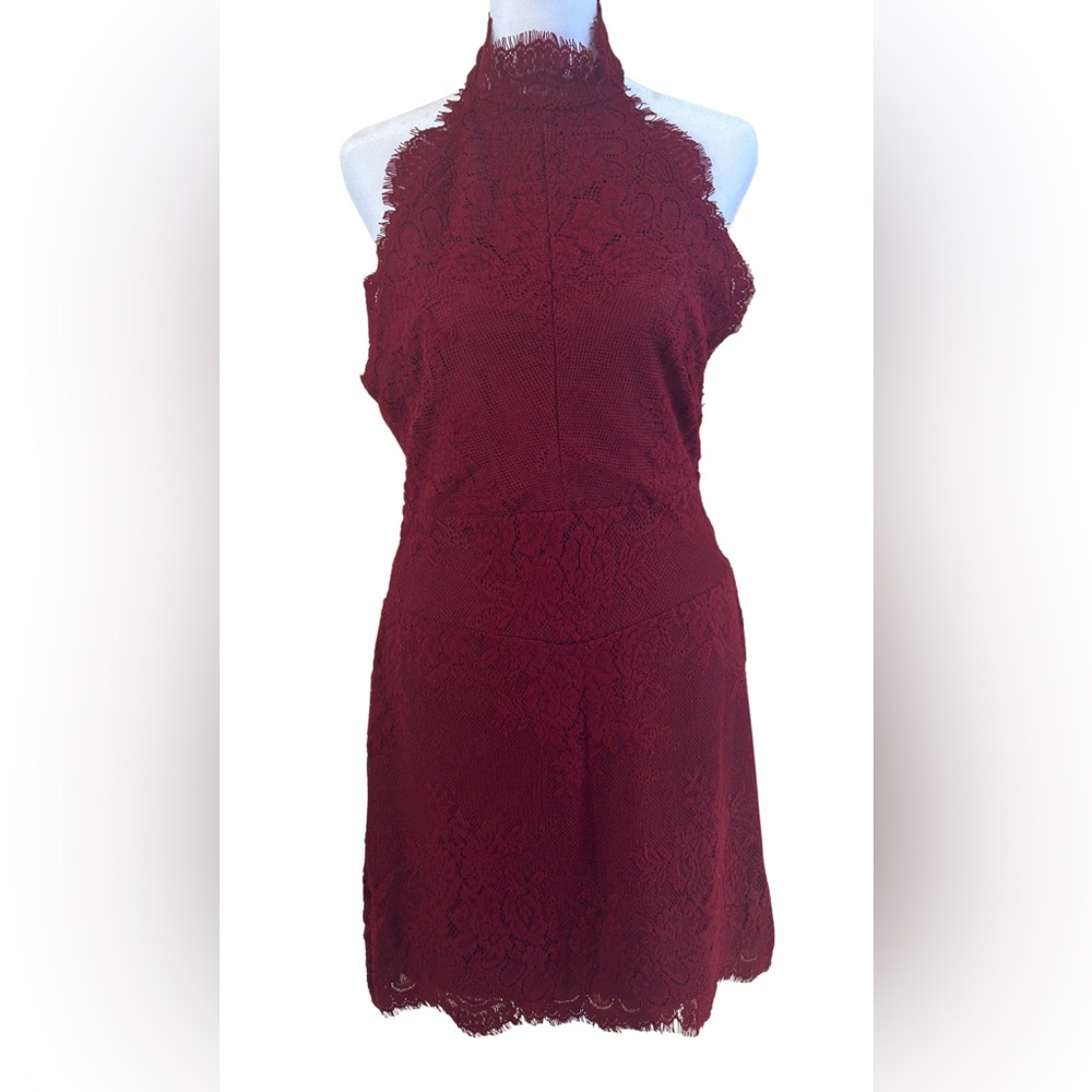 Free People Intimately Red Velvet Open Back Dress - Picture 2 of 7